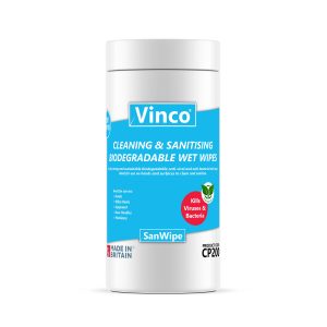 Vinco-ZeroWipe Cleaning and Sanitising Bio-Degradable Wet Wipe 100