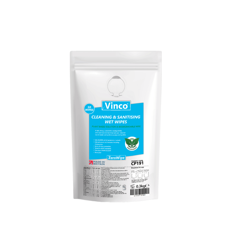 Vinco-SanWipe Hands & Surfaces Pouch 100 Wipe