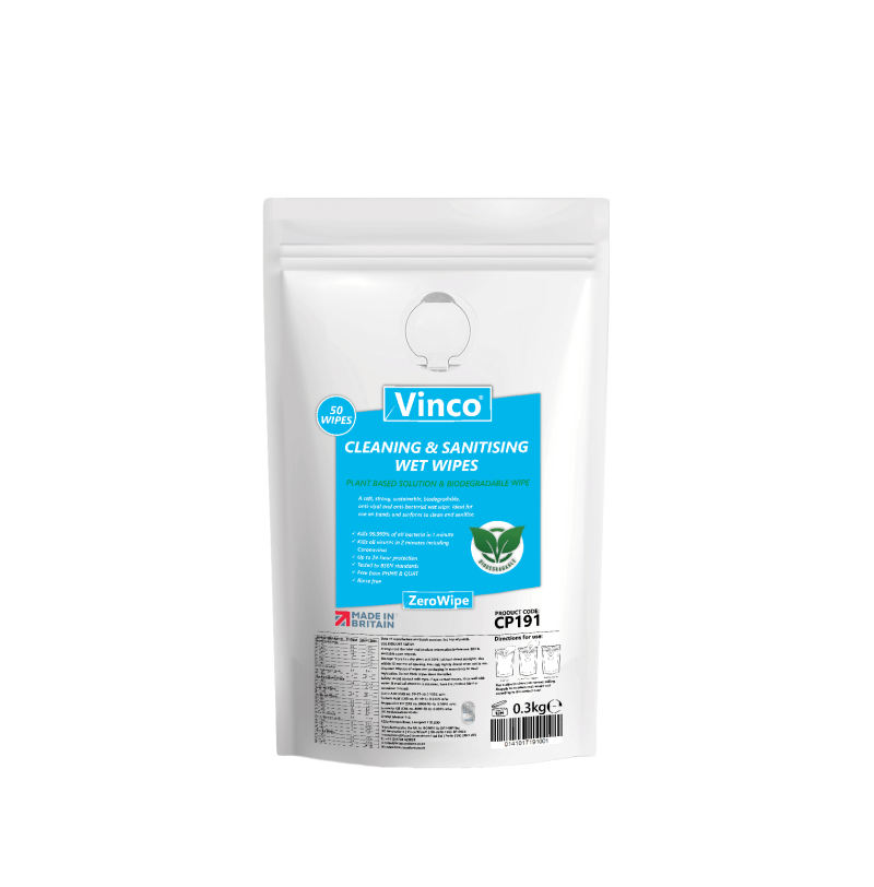 Vinco-SanWipe Hands & Surfaces Pouch 100 Wipe